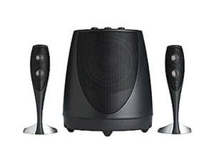 CHAMPAGNE - Black - 3-Piece Full Range Powered Computer Speakers with Powered Subwoofer - Hero
